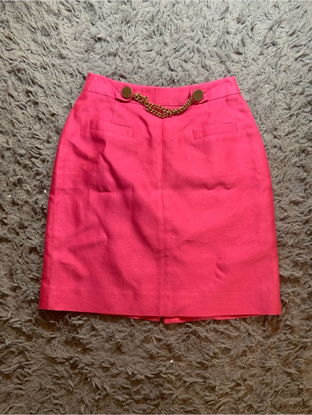 Kate Spade hot pink Alexandra chain detail pencil skirt sz 4